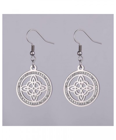 Witch Knot Earrings For Women,Stainless Steel Stylish Simplicity Celtic Knot Wiccan Symbol Drop Earrings,Witchcraft Jewelry F...