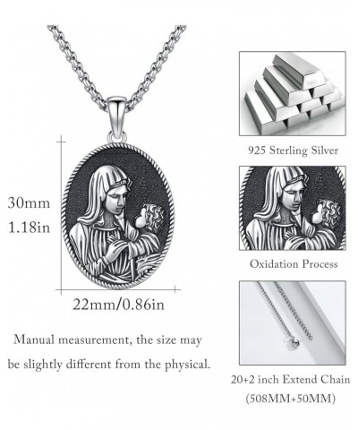 Virgin Mary/St Michael/Christopher/Angel Necklace S925 Sterling Silver Miraculous Medal Necklace for Men Women Amulet Religio...