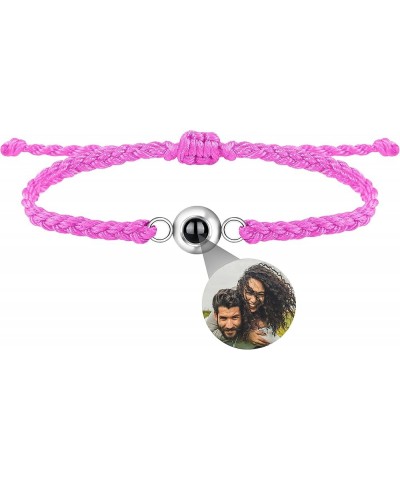 Custom Photo Bracelet Personalized Photo Projection Bracelet Circle Photo Bracelets with Picture Inside Braided Bracelet for ...