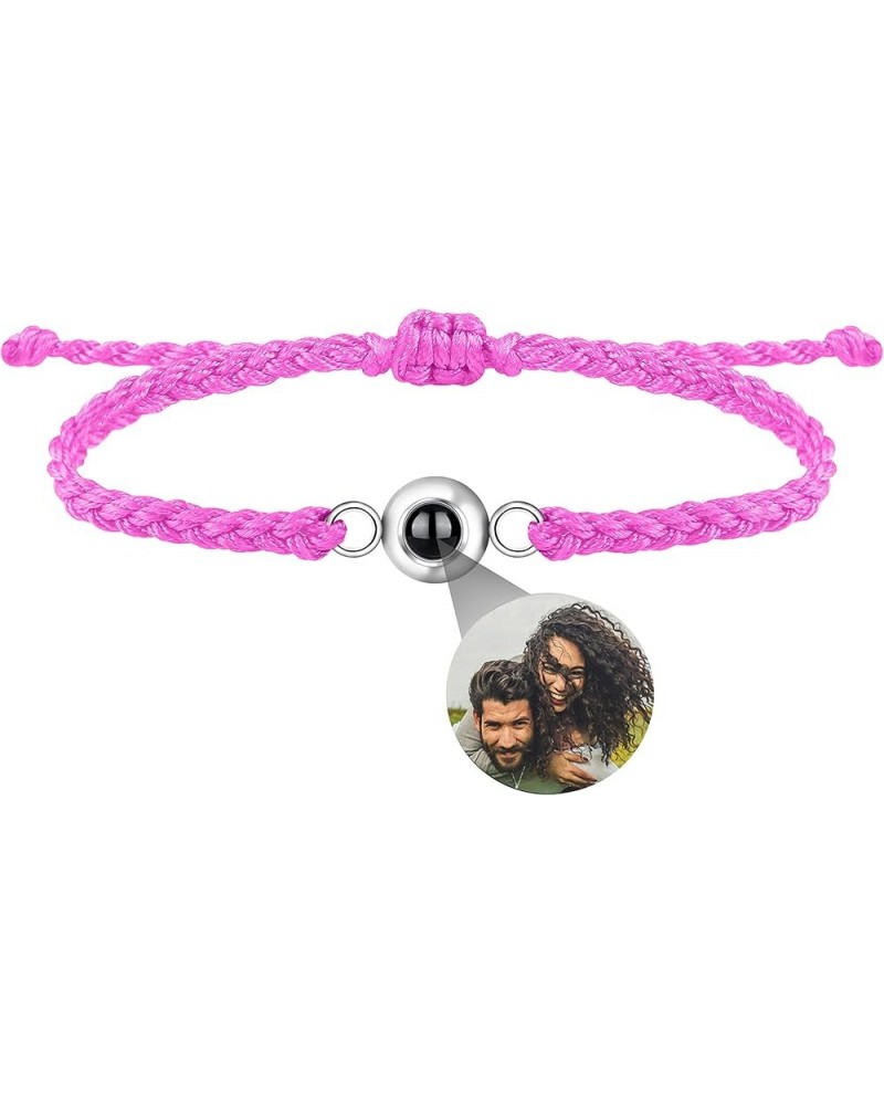 Custom Photo Bracelet Personalized Photo Projection Bracelet Circle Photo Bracelets with Picture Inside Braided Bracelet for ...