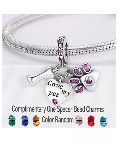 925 Sterling Silver Charms for Bracelets fit Woman Girl Bracelets and Necklaces (With one Spacer Beads) A-Love my pet Charm $...