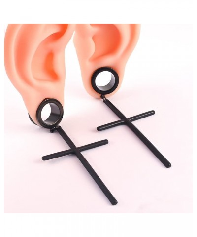 2PCS Cross Hypoallergenic Stainless Steel Plugs Ear Gauges Weights Tunnels Piercing Expander Stretchers Fashion Body Jewelry ...