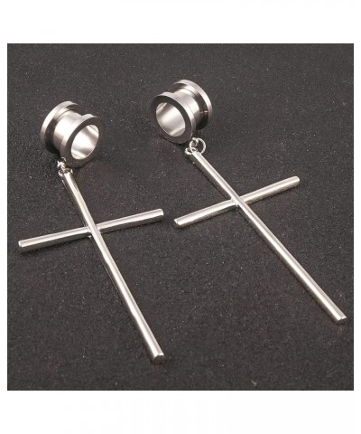 2PCS Cross Hypoallergenic Stainless Steel Plugs Ear Gauges Weights Tunnels Piercing Expander Stretchers Fashion Body Jewelry ...