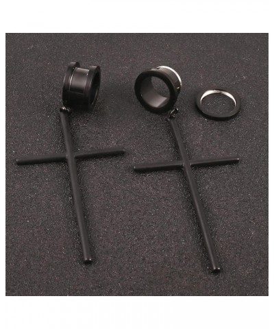 2PCS Cross Hypoallergenic Stainless Steel Plugs Ear Gauges Weights Tunnels Piercing Expander Stretchers Fashion Body Jewelry ...