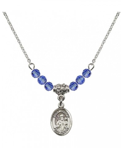 September Birth Month Bead Necklace with Catholic Patron Saint Petite Charm, 18 Inch Saint Joseph $27.25 Necklaces