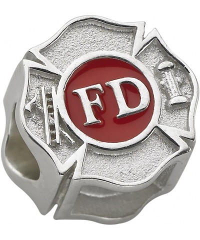 Fire Department Maltese Cross Charm - Fits Pandora Bracelet - Sterling Silver $34.26 Bracelets