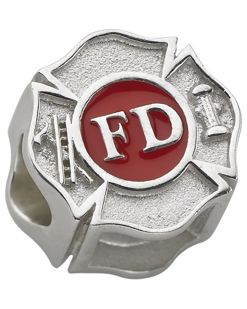 Fire Department Maltese Cross Charm - Fits Pandora Bracelet - Sterling Silver $34.26 Bracelets