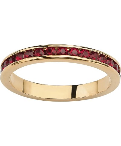 PalmBeach Jewelry Sterling Silver or 14K Gold Plated Simulated Birthstone Ring 01-Sim. Garnet/14k Gold-Plated $18.77 Rings