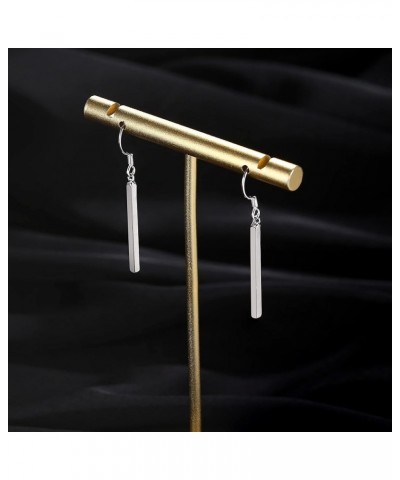 S925 Sterling Silver Bar Dangle Earrings 18K White Gold Plated Women's Drop Dangle Earrings Hypoallergenic Leverback or Fish ...