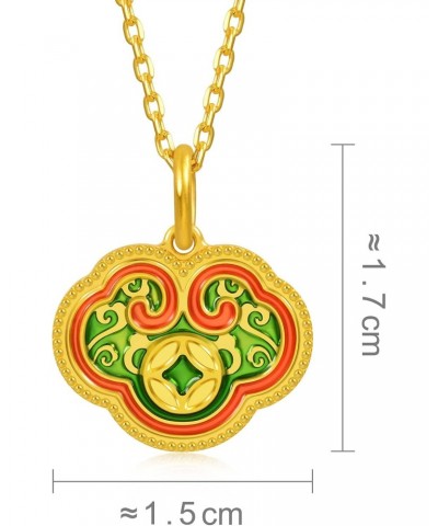 Cultural Blessings Daily Bliss 999 24K Solid Gold Ruyi Pendant 92666P [Not Include the-Necklace] $173.80 Necklaces