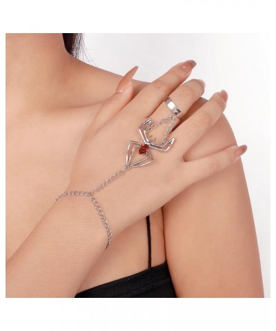 Snake Spider Hand Chain Bracelet Adjustable Spider Finger Ring Bracelet Christmas Birthday Gifts for Women Silver Spider Brac...