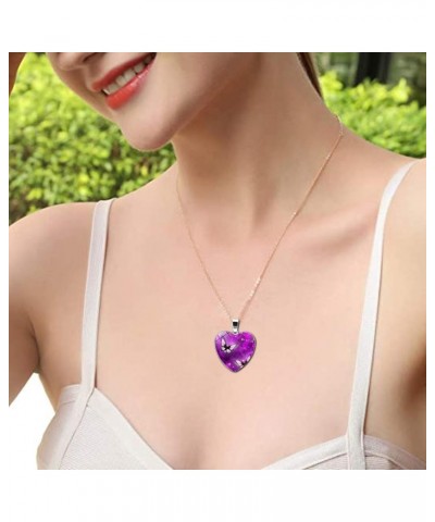 Butterfly Necklaces for Women Teen Girls - Fashion Love Heart Pendant Necklace Colorful Butterfly Necklace Adjustable Chain J...