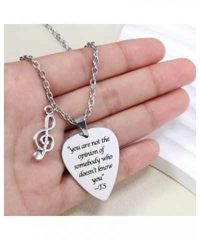 Quotes Guitar Pick Necklace, Stainless Steel Necklace for Men Women Taylor Music Lover Eras Tour Outfits Jewelry Accessories ...