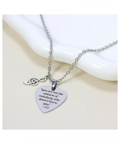 Quotes Guitar Pick Necklace, Stainless Steel Necklace for Men Women Taylor Music Lover Eras Tour Outfits Jewelry Accessories ...