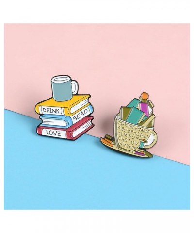 Enamel Pin for Book Lovers, Reading Lover Brooch Pins, Cute Funny Cartoon Books Brooch for Backpack Clothing, Gifts for Teach...