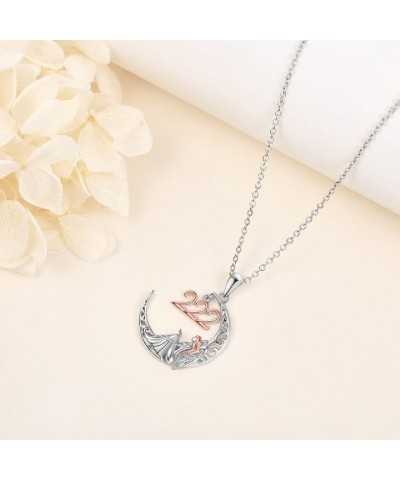 925 Sterling Silver Angel Number 222/444 Necklace Moon Ladies Jewelry Fine Gifts for Women 222 $21.65 Necklaces