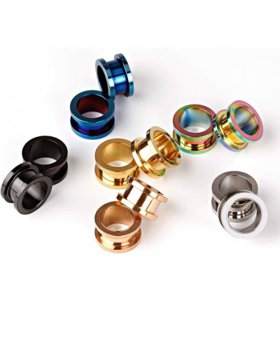 4/6 Pairs Stainless Steel Screw Fit Tunnels Plugs Flesh Expander Stretcher Ear Gauges Piercing Gauge-1/2"(12mm) $8.66 Body Je...