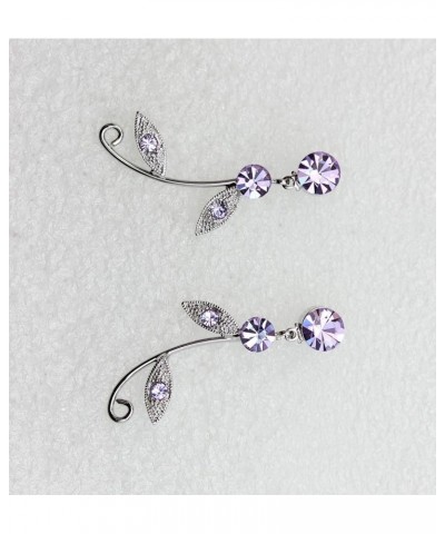 Gorgeous Rhinestone Crystal Dangle Floral Necklace Earrings Set Violet $15.83 Jewelry Sets