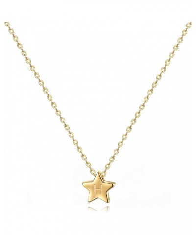 Initial Necklace Gold Pendant 14K Gold Plated Dainty Chain Personalized Jewelry Gift for Women Star H $9.89 Necklaces