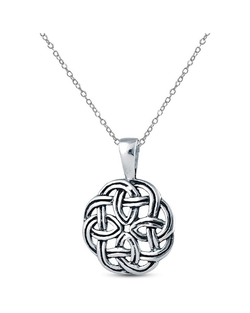 Charmsy Sterling Silver Jewelry Light-Weight Antique Celtic Knot Charm Pendant with Cable Chain for Women 26 MM $13.63 Necklaces