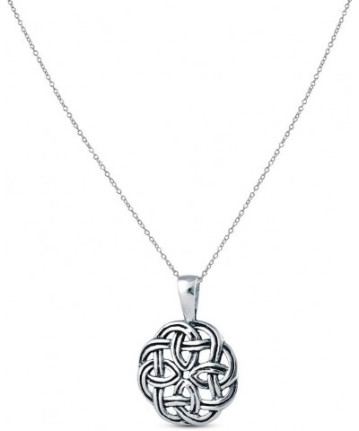 Charmsy Sterling Silver Jewelry Light-Weight Antique Celtic Knot Charm Pendant with Cable Chain for Women 26 MM $13.63 Necklaces