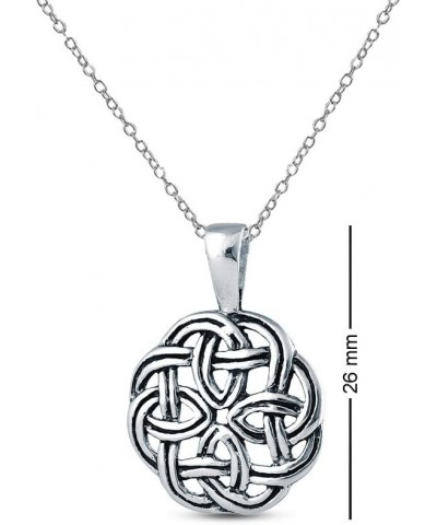 Charmsy Sterling Silver Jewelry Light-Weight Antique Celtic Knot Charm Pendant with Cable Chain for Women 26 MM $13.63 Necklaces