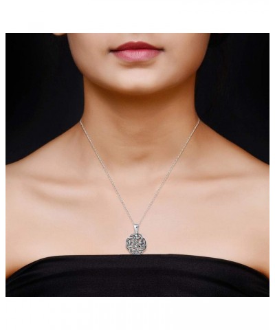 Charmsy Sterling Silver Jewelry Light-Weight Antique Celtic Knot Charm Pendant with Cable Chain for Women 26 MM $13.63 Necklaces