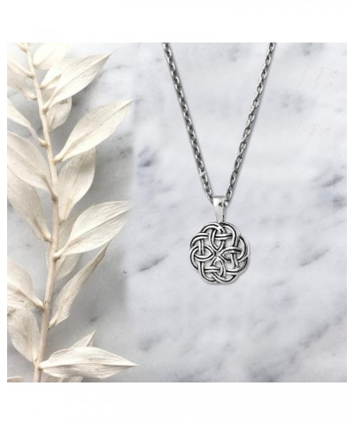 Charmsy Sterling Silver Jewelry Light-Weight Antique Celtic Knot Charm Pendant with Cable Chain for Women 26 MM $13.63 Necklaces