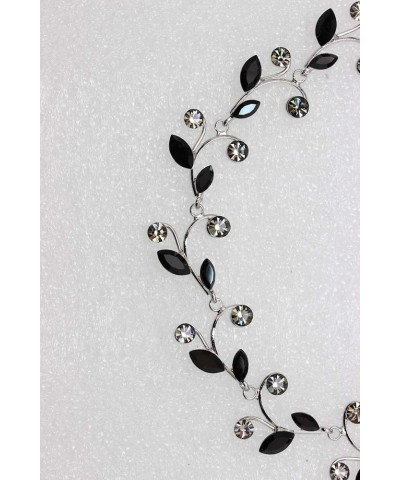 Gorgeous Rhinestone Crystal Floral Necklace Earrings Set Black $22.16 Jewelry Sets