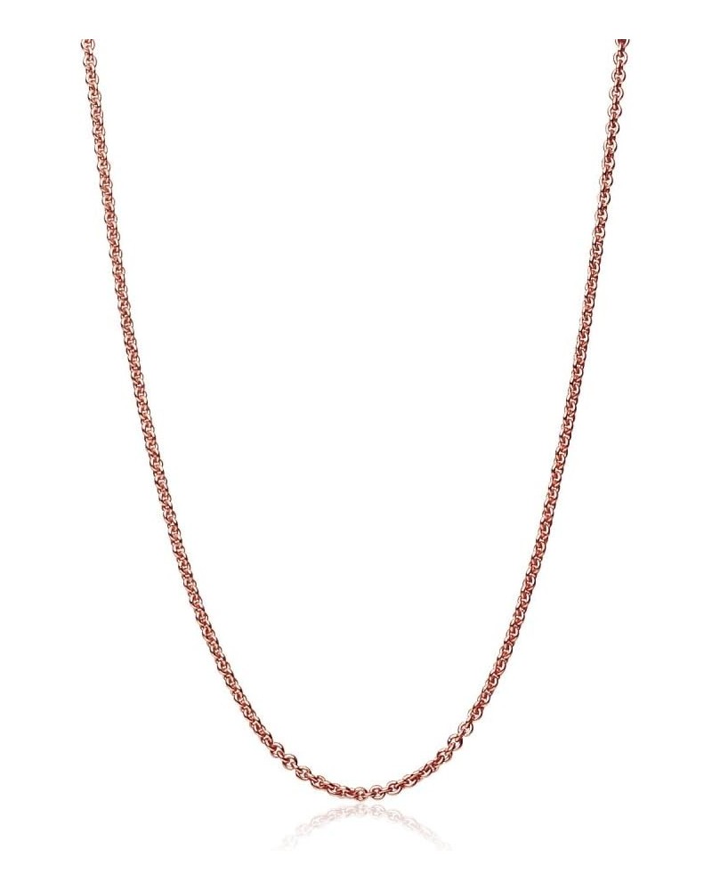 Sterling Silver, Yellow Gold or Rose Gold Flashed .925 Silver 1mm Thin Cable Rolo Chain Necklace for Women Girls Men, 14-36 I...