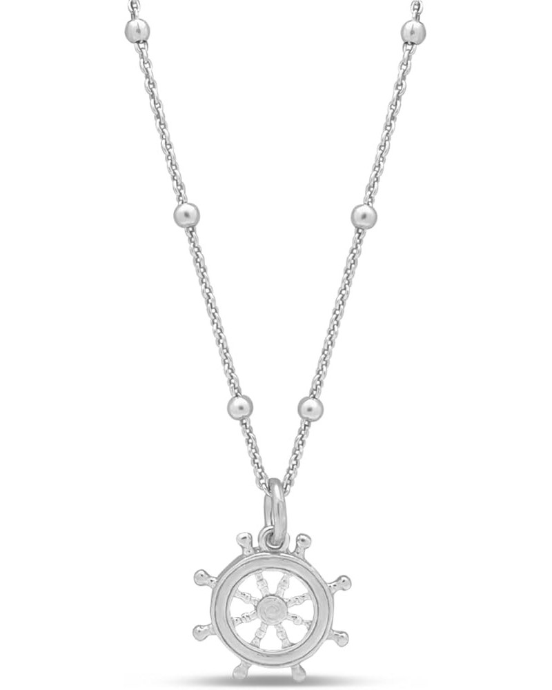 Sterling Silver Amulet Necklace | Ships Wheel, Peace Sign, Snake, Italian Horn, Evil Eye | 14k Gold Plated Silver | Good Luck...