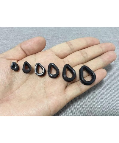 Colorful Teardrop Thin Silicone Flexible Double Flared Ear Tunnels and Plugs Boho Style Hollow Ear Piercing Gauge Expander St...