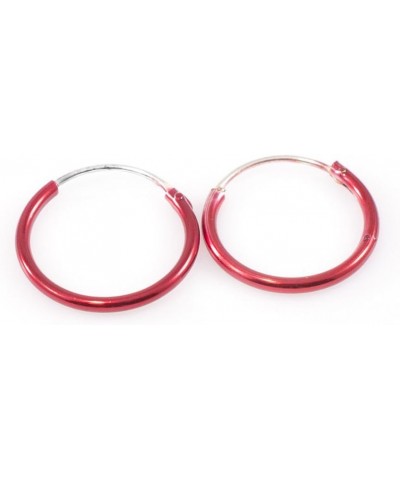 Pair of Hinged Hoops 22 Gauge 1/2" (12mm) Perfect for Cartilage, Helix, Rook and lobe Red $6.41 Body Jewelry