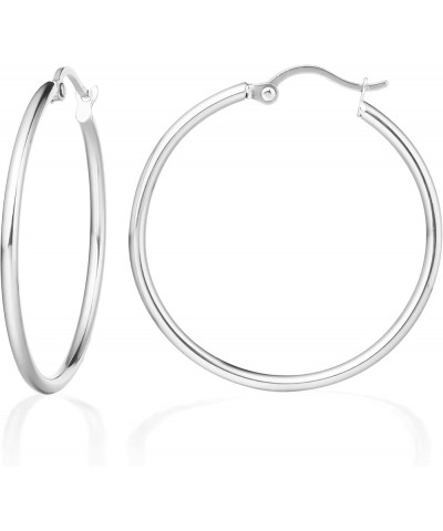 Titanium Hoop Earrings Hypoallergenic - Implant Grade Pure Titanium G23 Lightweight Big Hoops for Women Girls Sensitive Ears ...