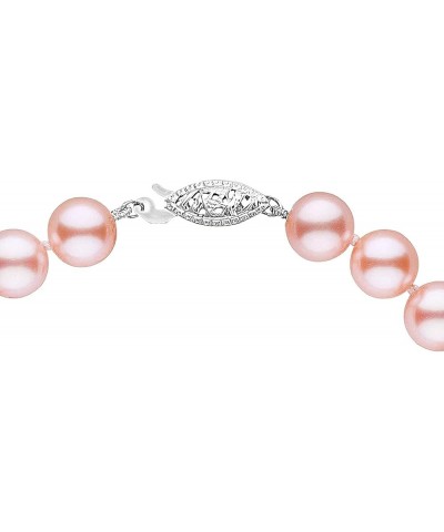 14K Gold AAAA Pink Freshwater Cultured Pearl Silk-Knotted Strand Bracelet with Fishhook Clasp - Choice of Pearl Size, Bracele...