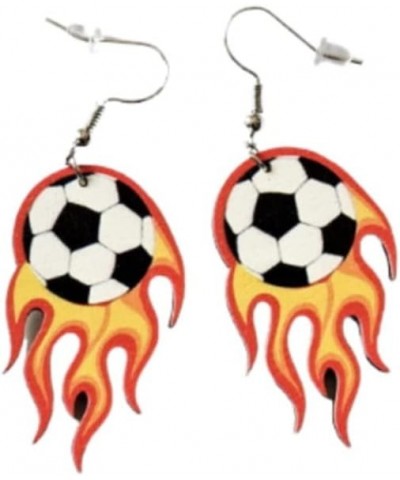 Sports Games Ball Soccer Basketball Wood Flame Ice Cream Star Leopard Grain Drop Creative Earrings for Holiday Baseball Socce...