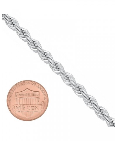 5mm Rhodium Plated Twisted Rope Chain Necklace 18 Inches $35.10 Necklaces