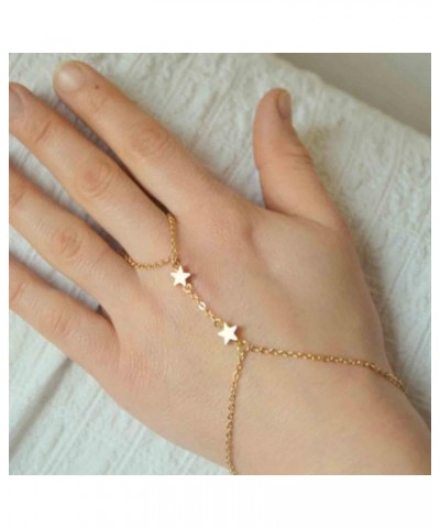 Boho Star Finger Ring Bracelet Gold Slave Chain Bracelet Vintage Lucky Star Bracelet Personalize Hand Chain Bracelet Jewelry ...