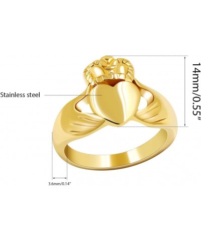 Stainless Steel Irish Claddagh Heart Crown Ring Love Loyalty Friendship Rings Wedding Promise Jewelry Y981 Gold Color $7.94 R...