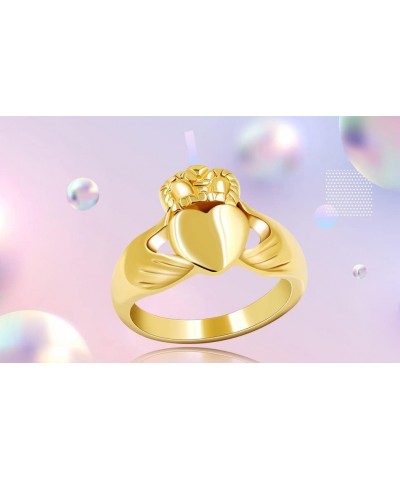 Stainless Steel Irish Claddagh Heart Crown Ring Love Loyalty Friendship Rings Wedding Promise Jewelry Y981 Gold Color $7.94 R...