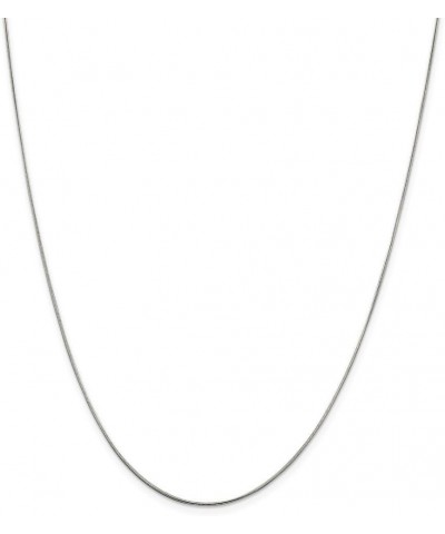 Solid 925 Sterling Silver .8mm Round Snake Chain Necklace - with Secure Lobster Lock Clasp 18.0 Inches $27.14 Necklaces