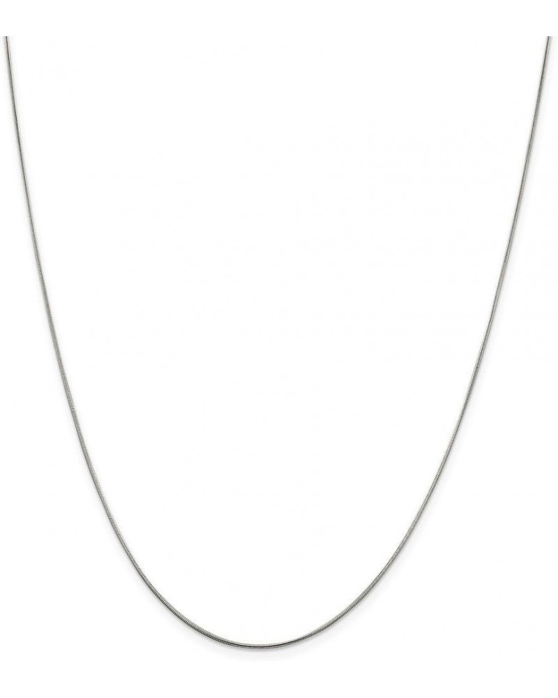 Solid 925 Sterling Silver .8mm Round Snake Chain Necklace - with Secure Lobster Lock Clasp 18.0 Inches $27.14 Necklaces