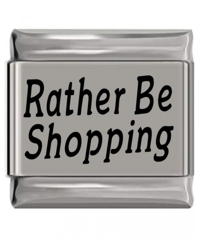 Rather be Shopping Laser Engraved Italian Charm (9mm Standard Size) $8.33 Bracelets